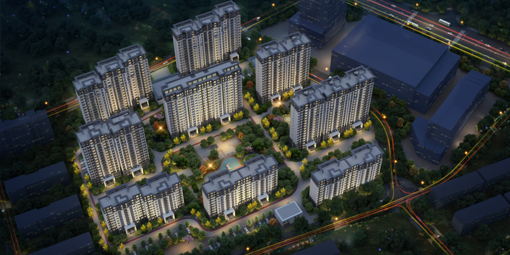 中悅新城夜間鳥瞰